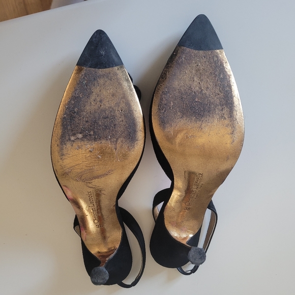 Christian LaCroix Vintage Slingback Heels, GUC, Size 38 - Picture 6 of 9
